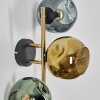 Ripoll Wandleuchte Glas 15 cm Gold, Schwarz, 3-flammig