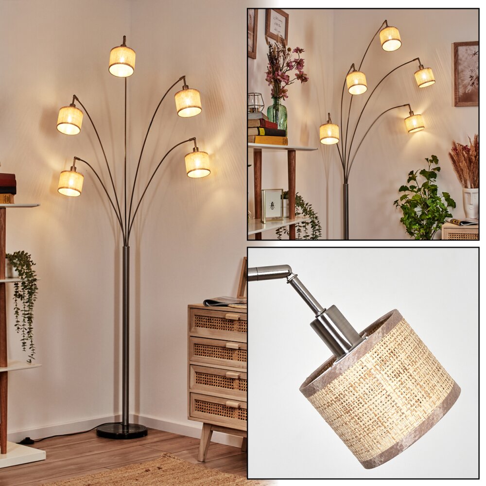 Sabadim Stehleuchte Nickel-Matt, Schwarz, 5-flammig main product photo