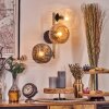 Ripoll Wandleuchte Glas 15 cm Gold, Schwarz, 3-flammig