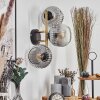 Ripoll Wandleuchte Glas 15 cm Gold, Schwarz, 3-flammig