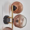 Ripoll Wandleuchte Glas 15 cm Gold, Schwarz, 3-flammig