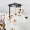 Koyoto Deckenleuchte Glas 15 cm Bernsteinfarben, Klar, 9-flammig