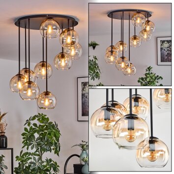 Koyoto Deckenleuchte Glas 15 cm Bernsteinfarben, Klar, 9-flammig