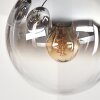 Gastor Deckenleuchte Glas 15 cm Chrom, Klar, Rauchfarben, 9-flammig