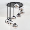 Gastor Deckenleuchte Glas 15 cm Chrom, Klar, Rauchfarben, 9-flammig
