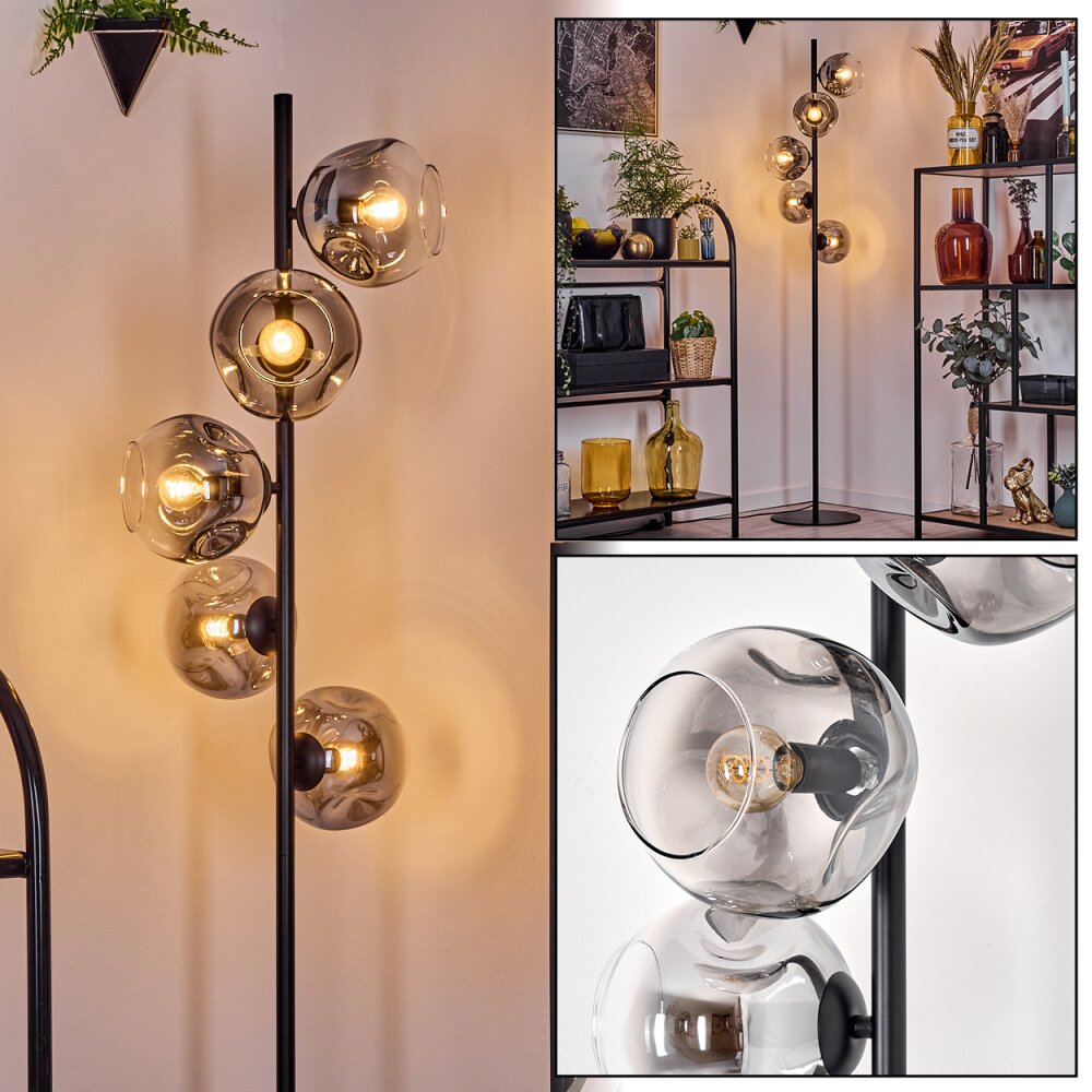 Ripoll Stehleuchte Glas 15 cm Klar, Rauchfarben, 5-flammig main product photo