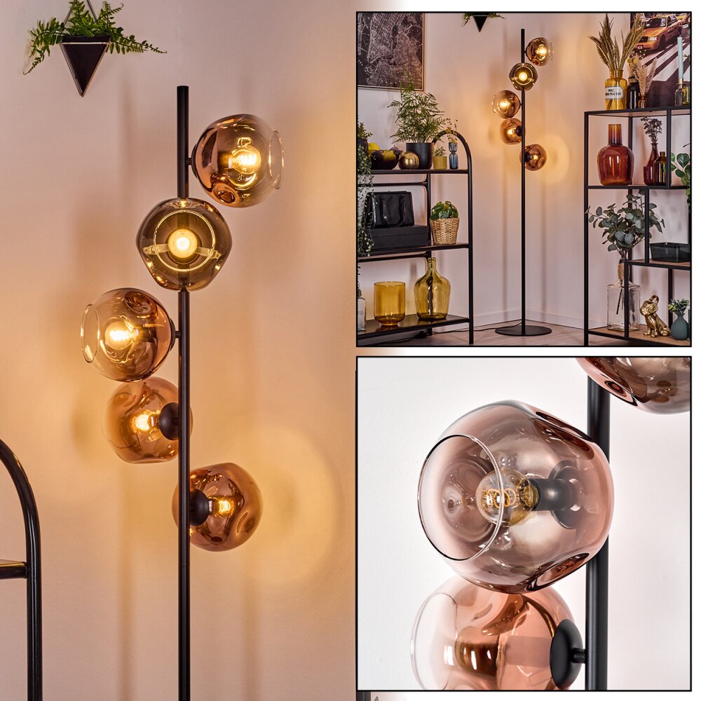 Ripoll Stehleuchte Glas 15 cm Klar, Kupferfarben, 5-flammig main product photo