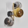 Ripoll Wandleuchte Glas 15 cm Gold, Schwarz, 3-flammig
