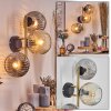 Ripoll Wandleuchte Glas 15 cm Gold, Schwarz, 3-flammig