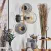 Ripoll Wandleuchte Glas 15 cm Gold, Schwarz, 3-flammig