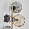 Ripoll Wandleuchte Glas 15 cm Gold, Schwarz, 3-flammig