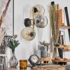 Ripoll Wandleuchte Glas 15 cm Gold, Schwarz, 3-flammig