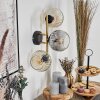 Ripoll Wandleuchte Glas 15 cm Gold, Schwarz, 3-flammig