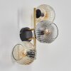 Ripoll Wandleuchte Glas 15 cm Gold, Schwarz, 3-flammig