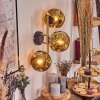 Ripoll Wandleuchte Glas 15 cm Gold, Schwarz, 3-flammig