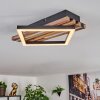 Ellekilde Deckenleuchte LED Braun, Holzoptik, Schwarz, 1-flammig