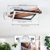 Ellekilde Deckenleuchte LED Braun, Holzoptik, Schwarz, 1-flammig