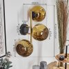 Ripoll Wandleuchte Glas 15 cm Gold, Schwarz, 3-flammig