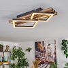 Ellekilde Deckenleuchte LED Braun, Holzoptik, Schwarz, 2-flammig