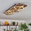 Ellekilde Deckenleuchte LED Braun, Holzoptik, Schwarz, 2-flammig