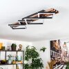 Ellekilde Deckenleuchte LED Braun, Holzoptik, Schwarz, 1-flammig