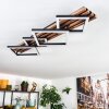 Ellekilde Deckenleuchte LED Braun, Holzoptik, Schwarz, 1-flammig
