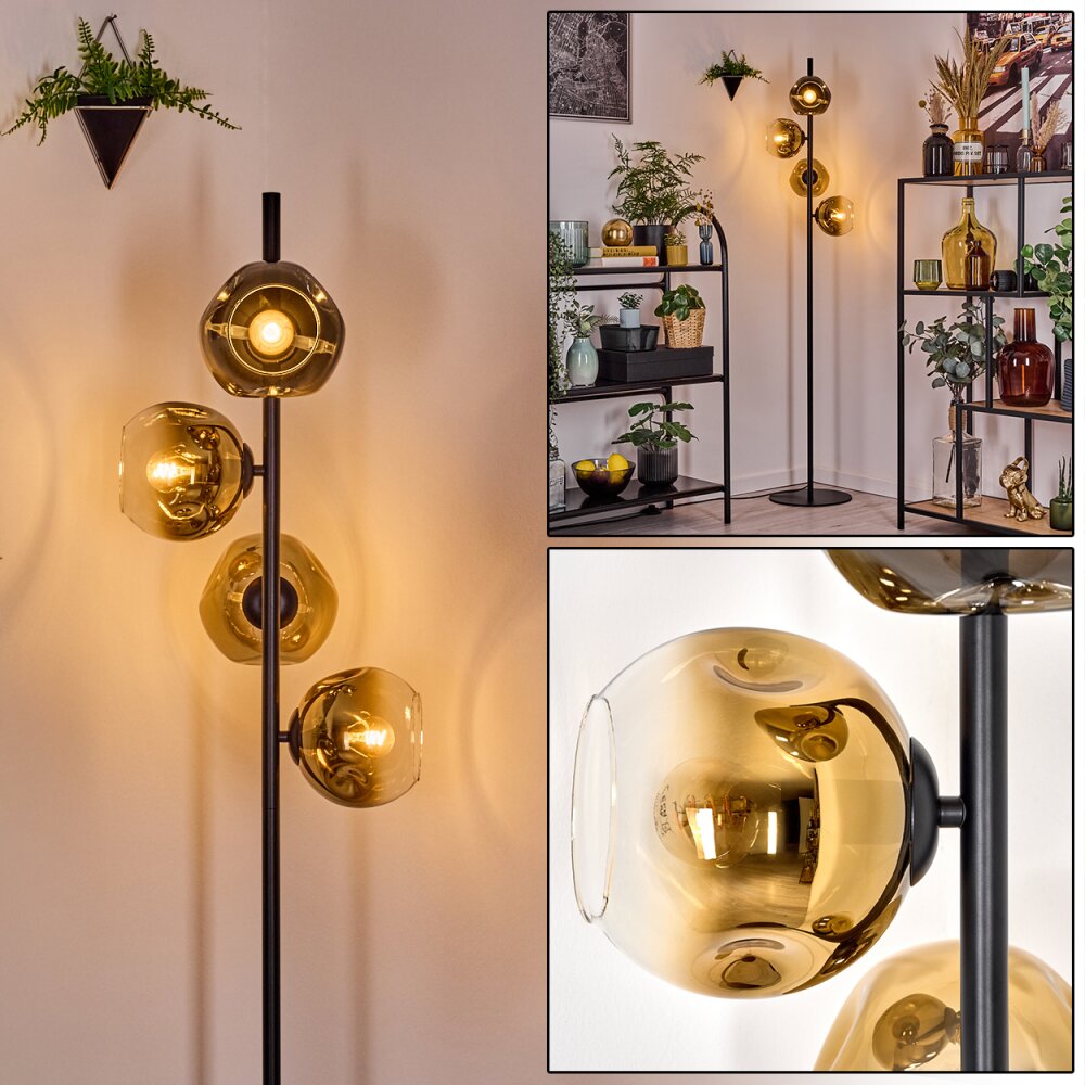 Ripoll Stehleuchte Glas 15 cm Gold, Klar, 4-flammig main product photo