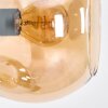 Koyoto Stehleuchte Glas 15 cm Bernsteinfarben, Chrom, Rauchfarben, 6-flammig