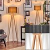 Soungou Stehleuchte 38 cm Holz hell, Weiß, 1-flammig