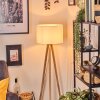 Soungou Stehleuchte 38 cm Holz hell, Weiß, 1-flammig