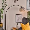 Koyoto Bogenstehlampe Glas 25 cm Schwarz, 1-flammig