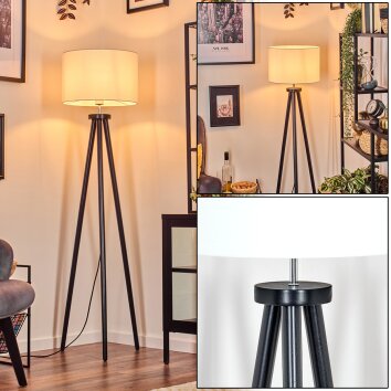 Soungou Stehleuchte 38 cm Chrom, Schwarz, 1-flammig