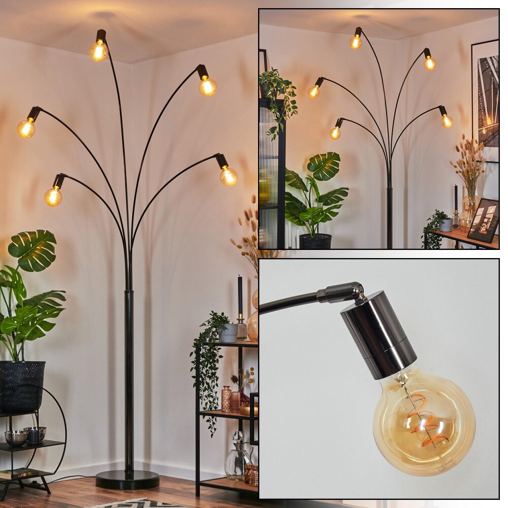 Codecreo Stehleuchte Chrom, Schwarz, 5-flammig main product photo