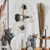 Ripoll Wandleuchte Glas 15 cm Gold, Schwarz, 3-flammig
