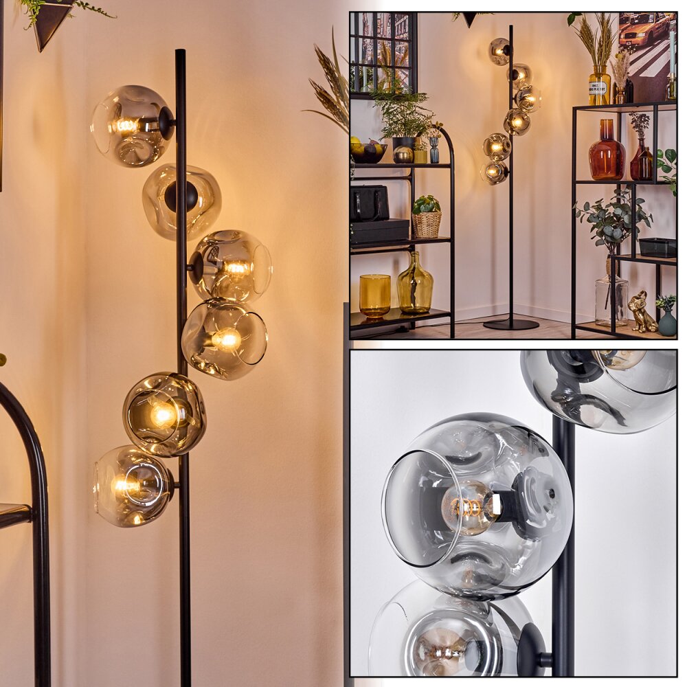 Ripoll Stehleuchte Glas 15 cm Klar, Rauchfarben, 6-flammig main product photo