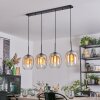 Apedo Hängeleuchte Glas 20 cm Bernsteinfarben, Klar, 4-flammig