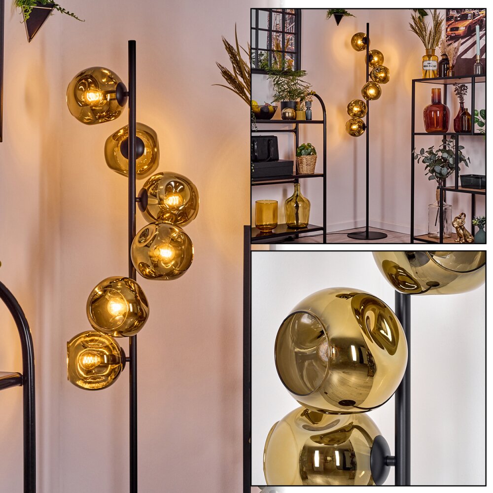 Ripoll Stehleuchte Glas 15 cm Gold, 6-flammig main product photo