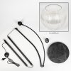 Koyoto Stehleuchte Glas 25 cm Schwarz, 1-flammig