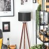 Soungou Stehleuchte 38 cm Chrom, Holz dunkel, 1-flammig