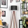 Soungou Stehleuchte 38 cm Chrom, Holz dunkel, 1-flammig