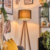 Soungou Stehleuchte 38 cm Chrom, Holz dunkel, 1-flammig