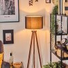Soungou Stehleuchte 38 cm Chrom, Holz dunkel, 1-flammig