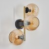 Koyoto Wandleuchte Glas 15 cm Gold, Schwarz, 3-flammig