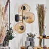 Koyoto Wandleuchte Glas 15 cm Gold, Schwarz, 3-flammig