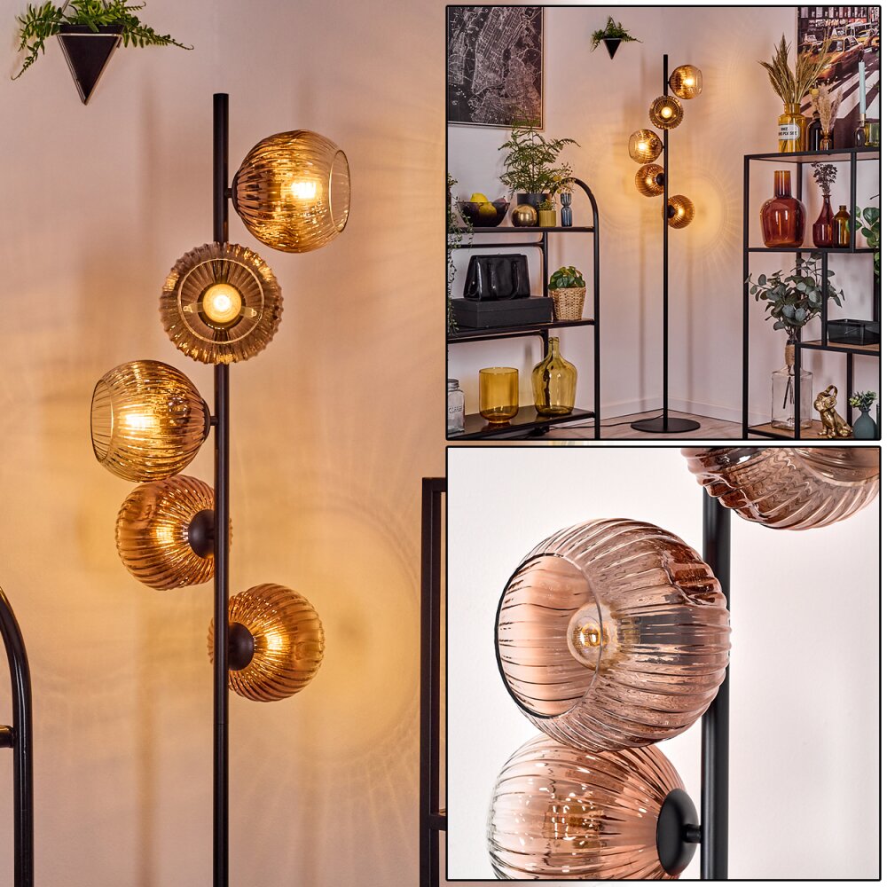 Ripoll Stehleuchte Glas 15 cm Klar, Kupferfarben, 5-flammig main product photo