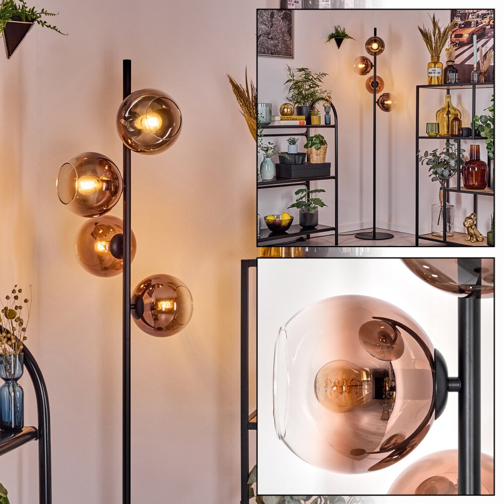 Koyoto Stehleuchte Glas 15 cm Klar, Kupferfarben, 4-flammig main product photo