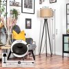 Soungou Stehleuchte 38 cm Chrom, Schwarz, 1-flammig