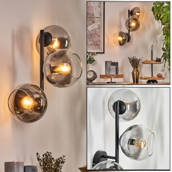 Koyoto Wandleuchte Glas 15 cm Klar, Rauchfarben, 3-flammig Koyoto Wandleuchte Glas 15 cm Klar, Rauchfarben, 3-flammig