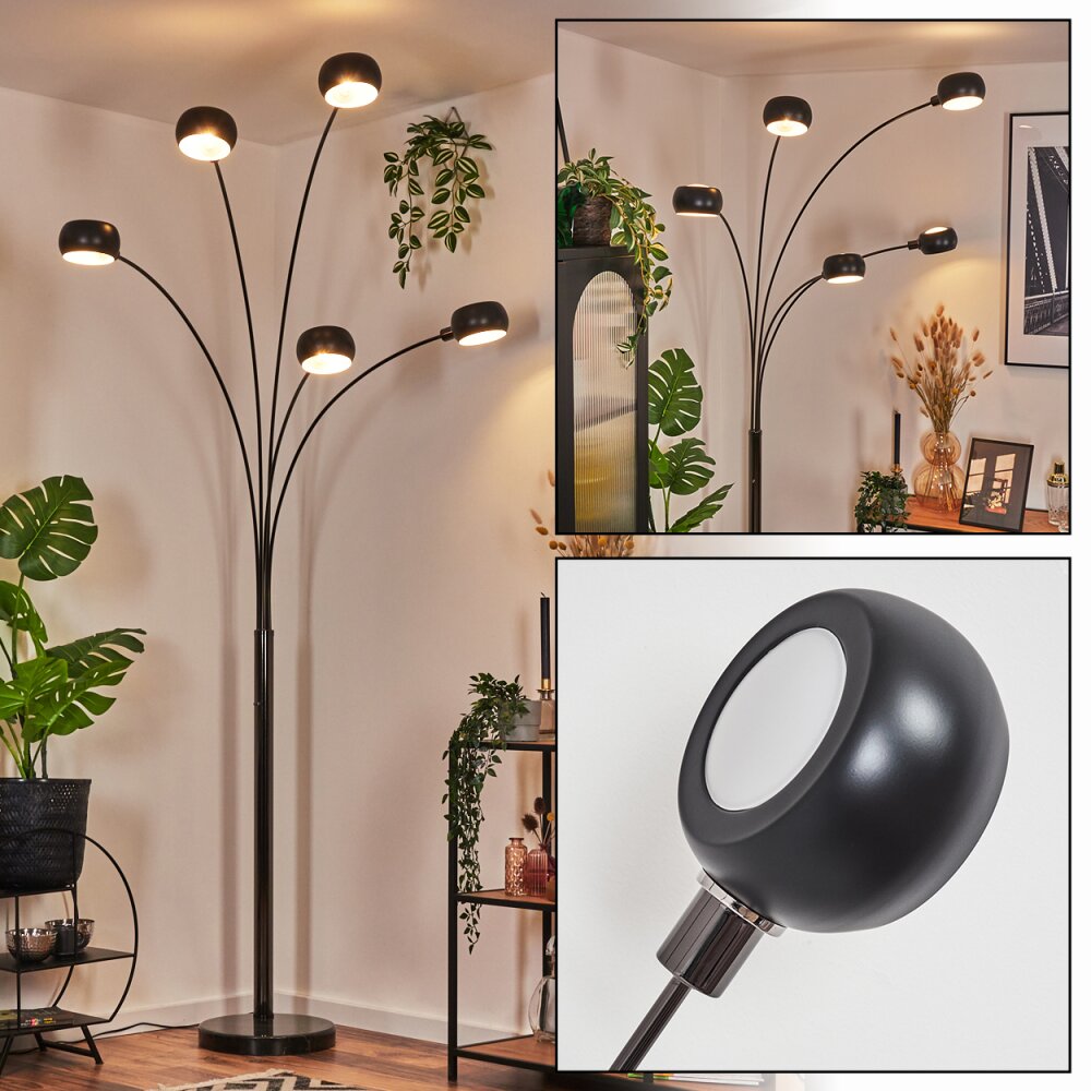 Nikkala Stehleuchte Chrom, Schwarz, 5-flammig main product photo