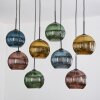 Koyoto Hängeleuchte Glas 25 cm Naturfarben, Schwarz, 8-flammig